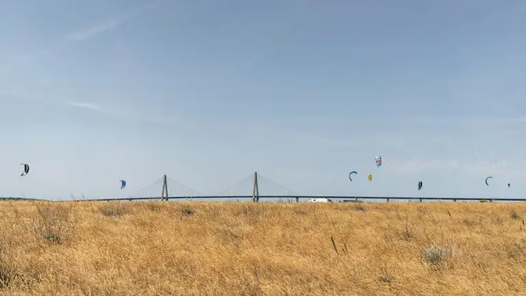 Kitesurfere ved Farø